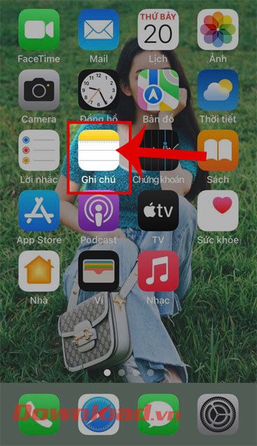 Mở ứng dụng Ghi chú