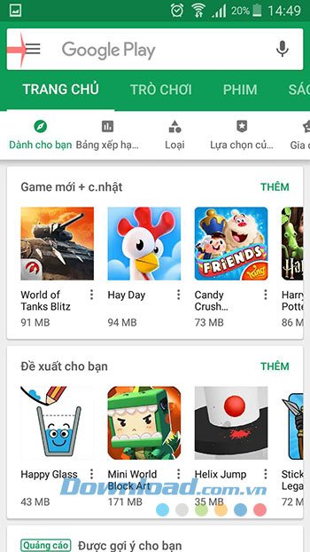 Trình đơn Google Play