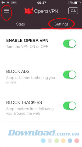 Cài đặt Opera VPN