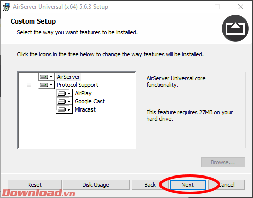 Cài đặt AirServer