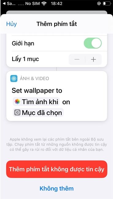 Thêm Phím Tắt Không Được Tin Cậy