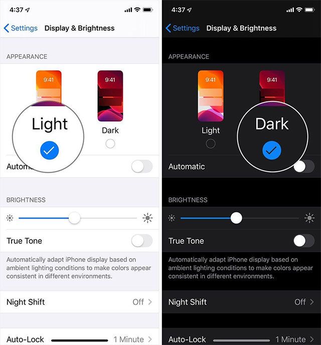 Bật chế độ Dark Mode