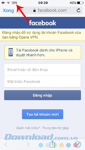 Đăng nhập vào Facebook