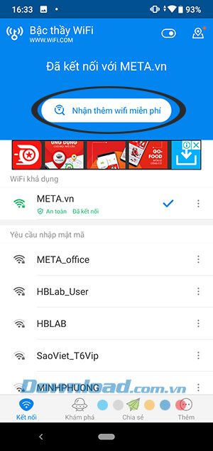 Tìm kiếm mạng wifi miễn phí
