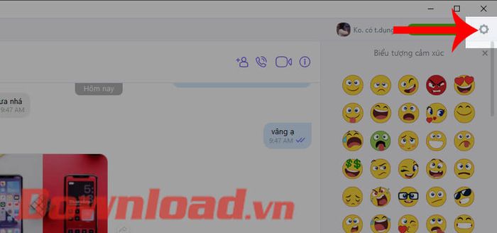 Chạm vào biểu tượng Cài đặt