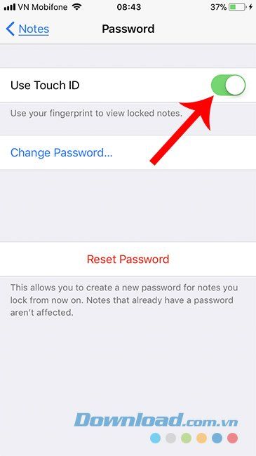 Sử dụng tính năng Touch ID