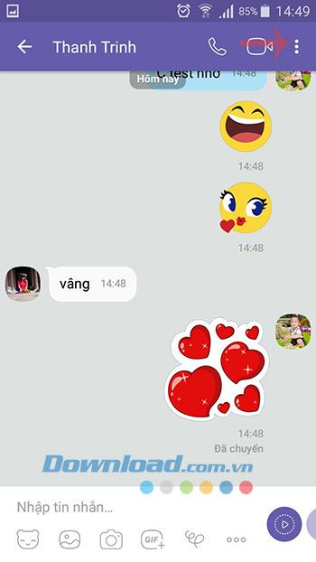Menu của Viber
