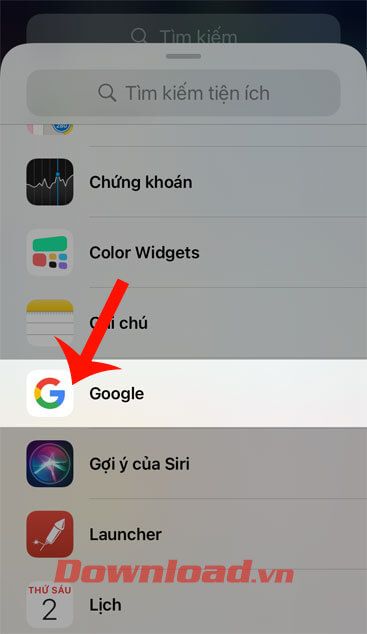 Bấm vào ứng dụng Google