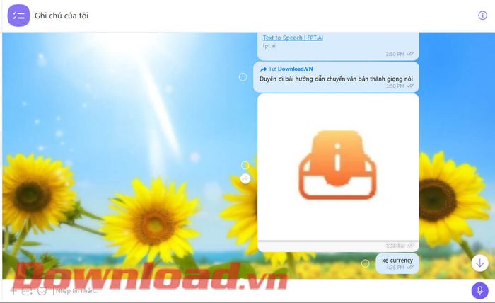 Hình nền trò chuyện đã được đổi