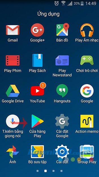 Chạm vào Google Play