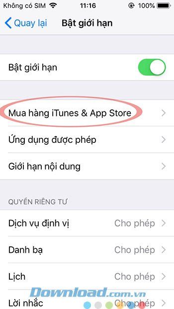 Mua hàng trên iTunes