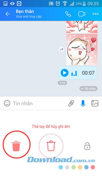 Xóa tin nhắn thoại