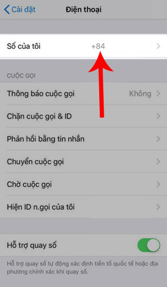Số điện thoại của bạn sẽ hiển thị trong phần Số của tôi