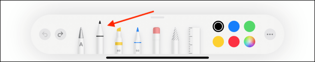 Các lựa chọn về bút chì trên iPad