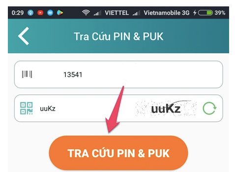 Tra cứu mã PUK