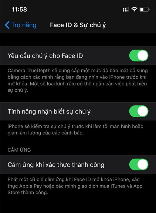 Rung Khi Mở Khóa Bằng Face ID