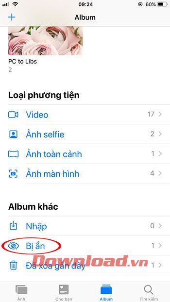 Thư mục chứa ảnh đã ẩn