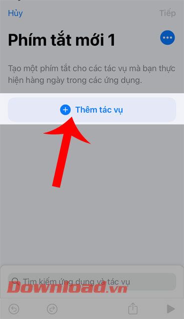 Nhấn nút Thêm tác vụ