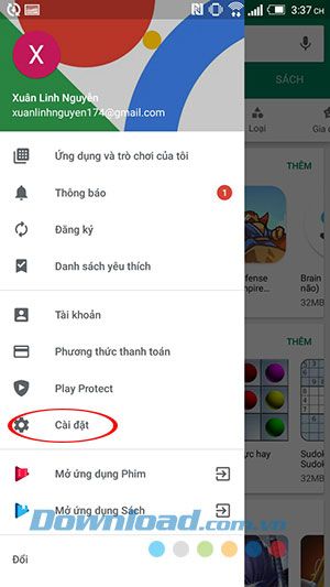 Cài đặt Google Play