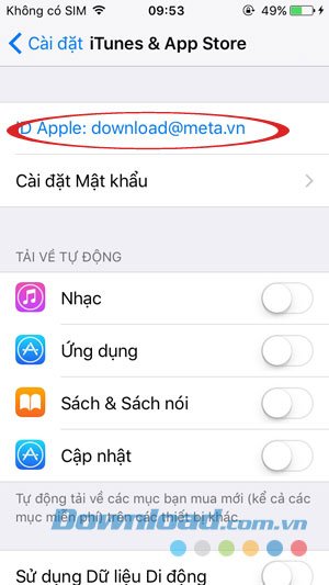 Chọn ID Apple