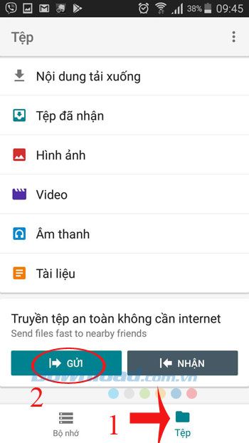 Gửi file nhanh chóng