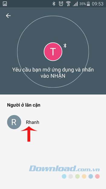 Chọn người nhận gần bạn