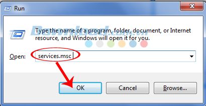 Nhập từ khóa services.msc rồi OK