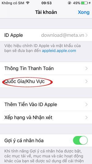 Chọn Quốc Gia Mới