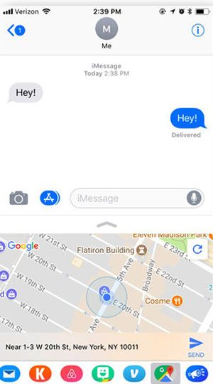 Chia sẻ vị trí qua iMessage