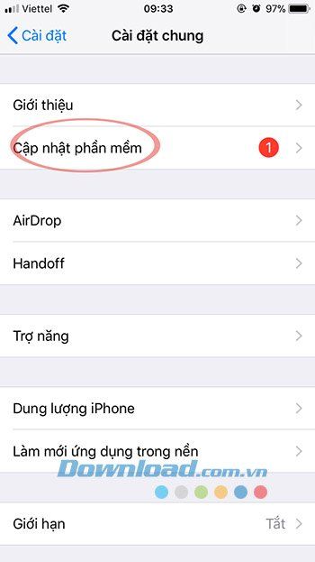 Cập nhật iOS 12