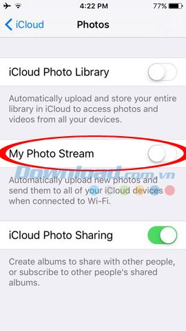 Bật My Photo Stream