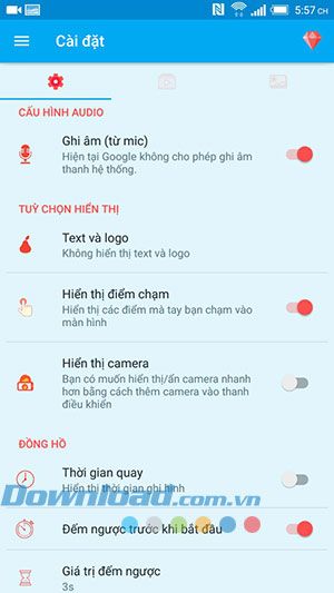 Chỉnh sửa các thông số cơ bản