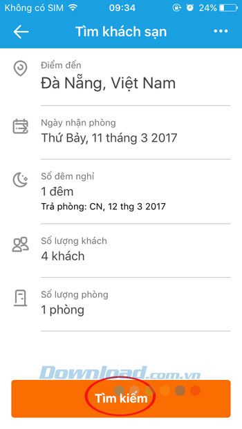 Tìm kiếm khách sạn