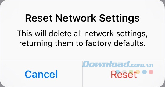 Reset cài đặt mạng