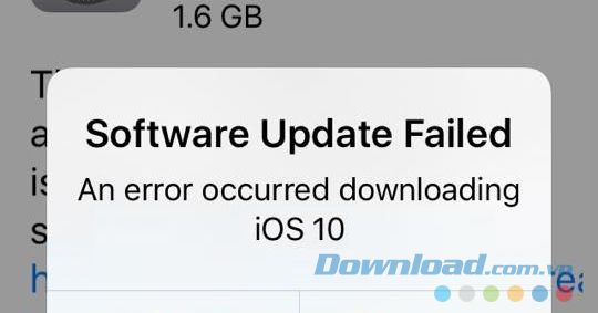 Khắc phục vấn đề 'không thể cập nhật iOS 10'