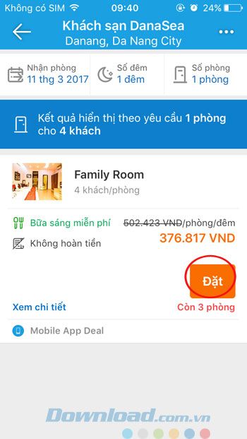 Đặt phòng khách sạn