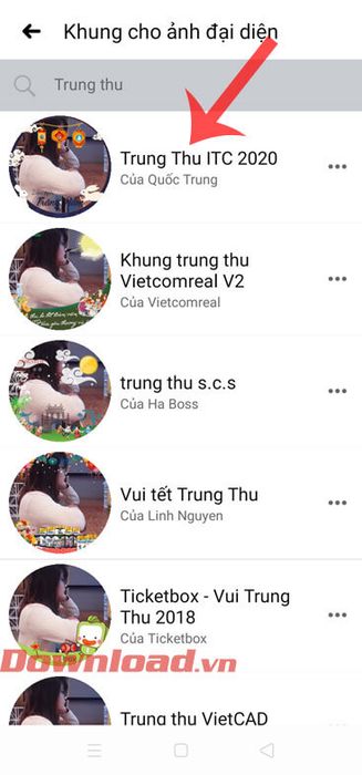 Chọn khung ảnh đại diện