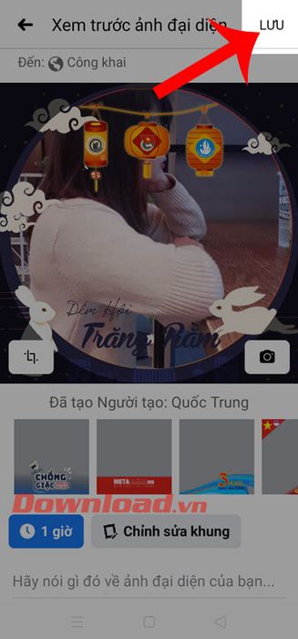 Nhấn vào nút Lưu