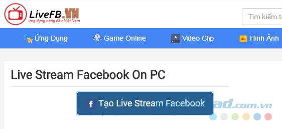 Trang live stream Facebook