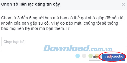 Chọn danh sách liên hệ tin cậy