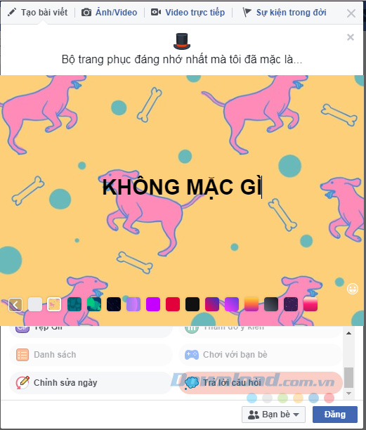 Đăng lên tài khoản Facebook của bạn