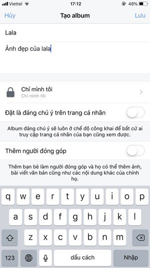 Đặt tên cho Album ảnh trên Facebook