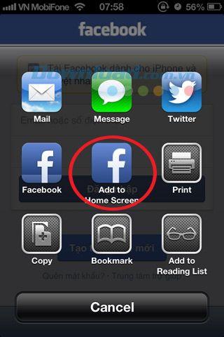 Cách truy cập Facebook nhanh hơn trên iPhone