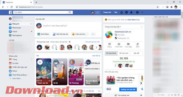 Facebook trở về phiên bản cũ