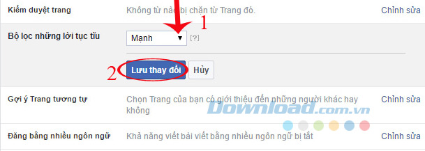 Cấu hình bộ lọc từ ngữ tục tỉu cho phần bình luận trên Facebook