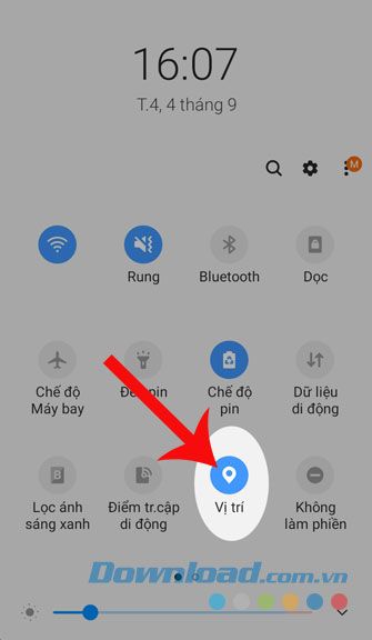 Bật Vị trí trên điện thoại