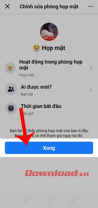 Bấm nút Hoàn tất