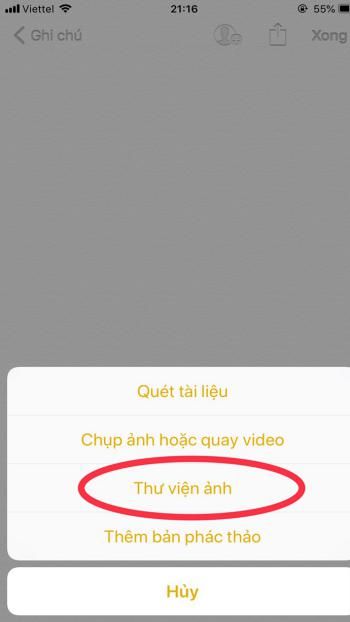 Chọn ảnh từ thư viện ảnh của iPhone