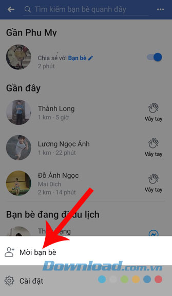 Click vào Mời bạn bè