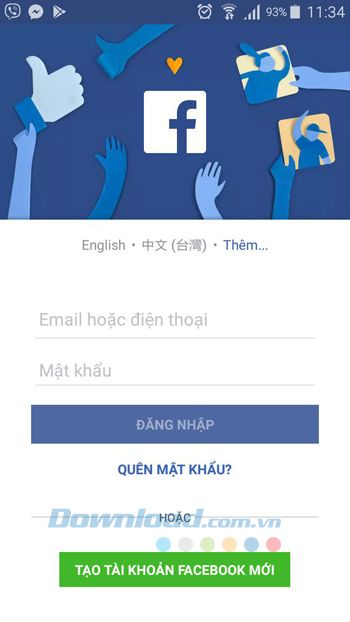 Đăng nhập vào Facebook